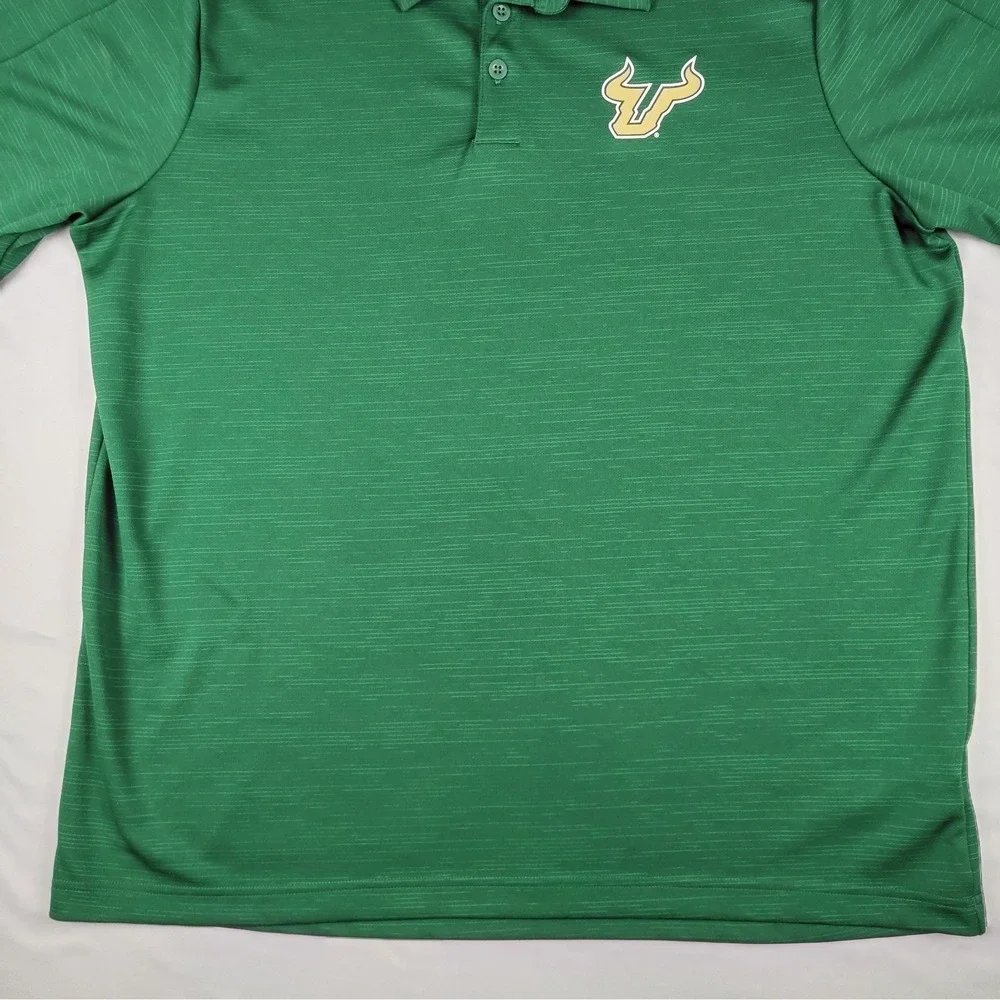 Adidas USF Bulls Polo Shirt Men's XL Green South Florida Golf Performance NCAA